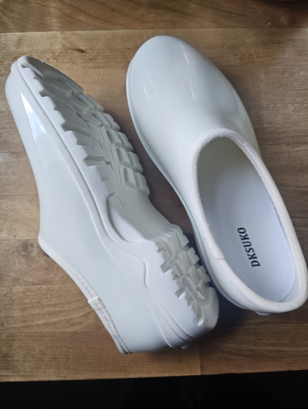 Women's White Slip-On Rubber Clogs